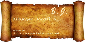 Biburger Jordán névjegykártya